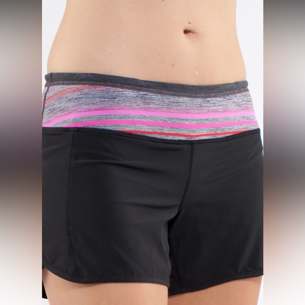 37. Lululemon Turbo Run Short
Black / Current Poncho Stripe